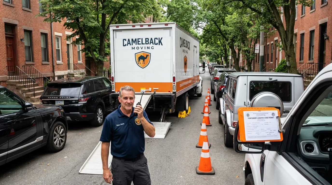City street loading permit setup in West Sayville, NY